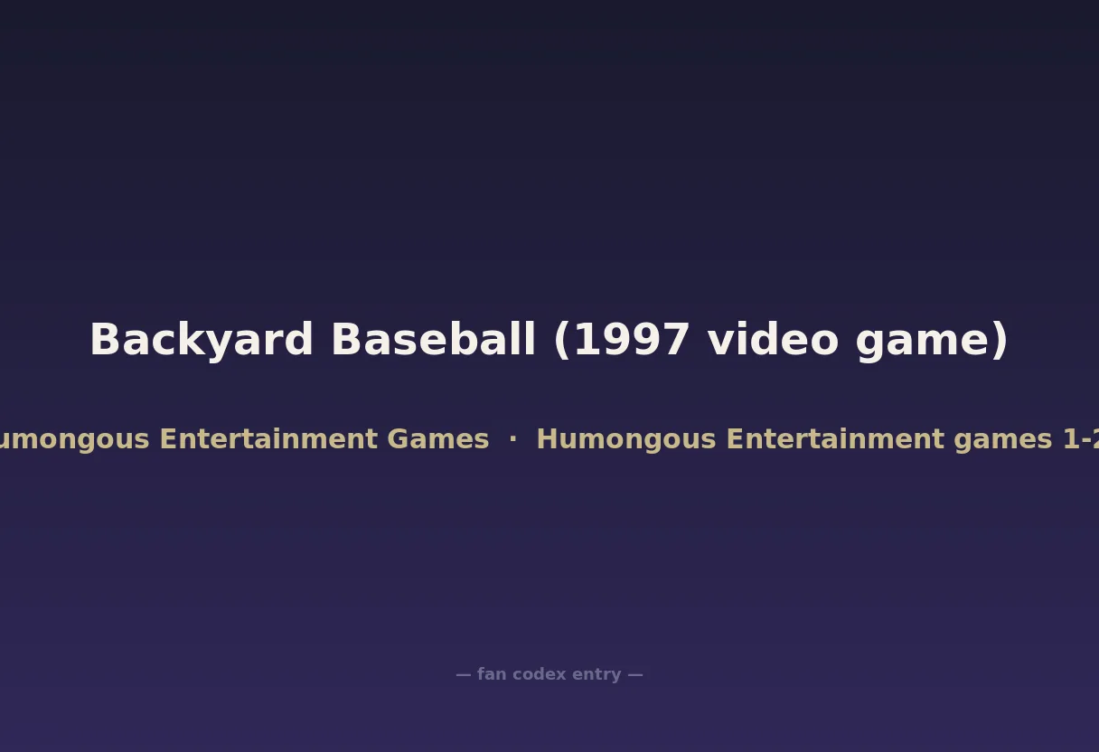 Backyard Baseball (1997 video game)